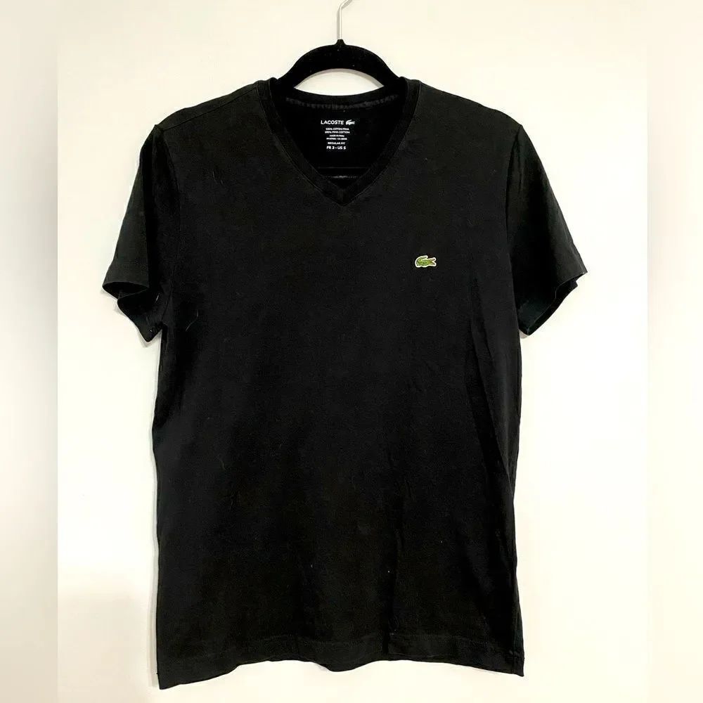 Lacoste V-Neck Pima Cotton T- Shirts Men Size S